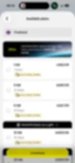 Saily app interface showing data plan prices for Thailand, ranging from 1GB to 10GB with a promotional NordVPN gift.