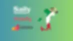 Die beste eSIM für Italien 2026: Logos von Saily, Holafly und Airalo neben einer Karte Italiens in den Farben der italienischen Flagge mit einem Vintage-Vespa-Roller.