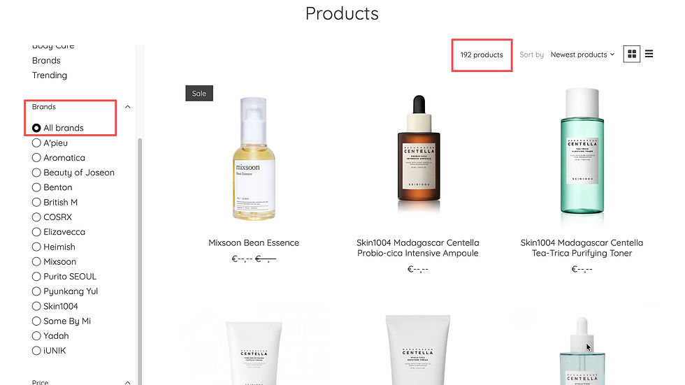 USA/EU B2B platforms flexibility – limited to stocked items, only around 200 Korean K-beauty products available, limited selection and high product homogeneity