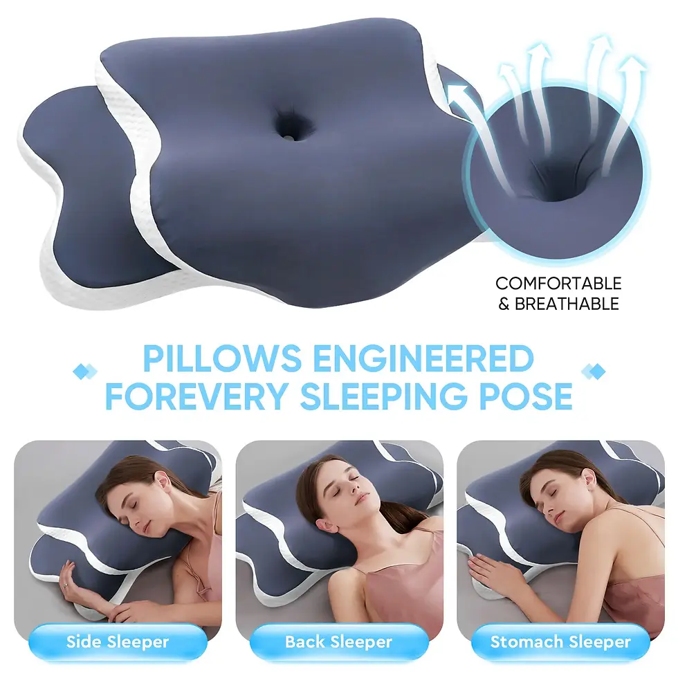 Thumbnail: Memory Foam Pillow Cervical Pillow Neck Pain Relief Contour Ergonomic Orthopedic