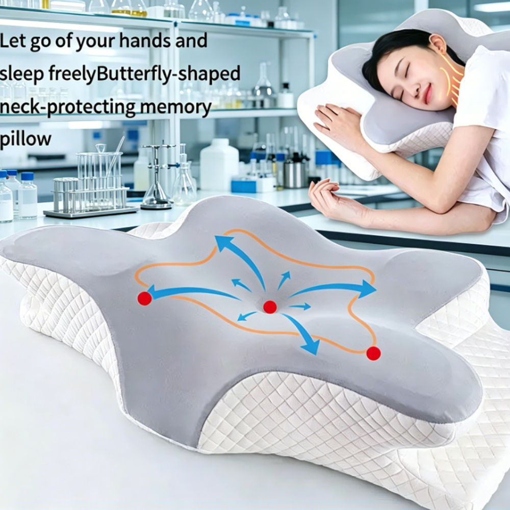 New Butterfly Outline Neck Pillow Foam Cervical Cushion Ergonomic Shaped Orthope