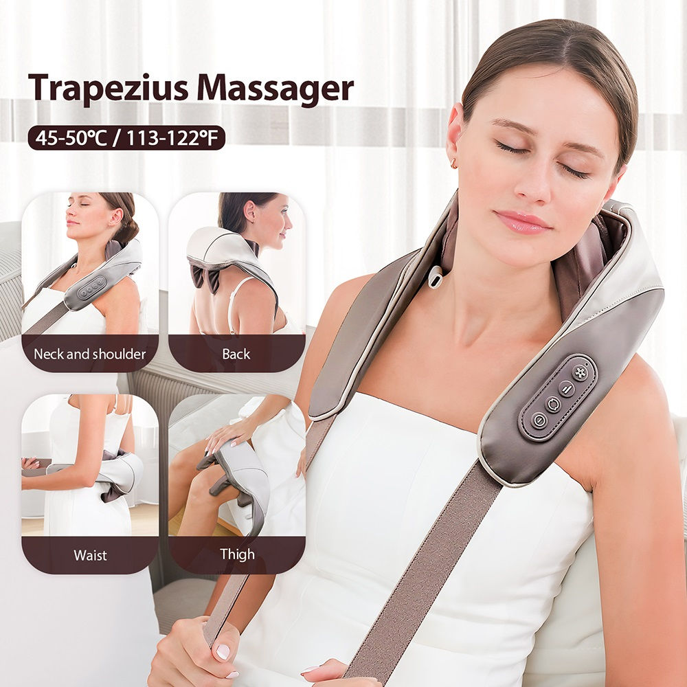 Foreverlily Powerful Neck And Shoulder Massager Wireless Shiatsu Kneading Neck A