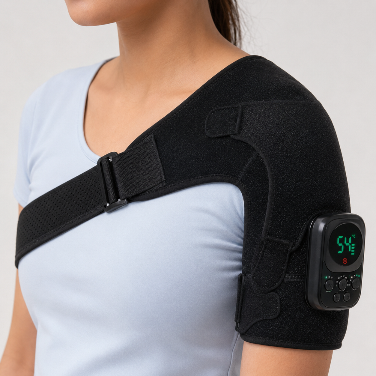 Electric Shoulder Brace for Men & Women, Shoulder Heated Pad Support Mobile Cont