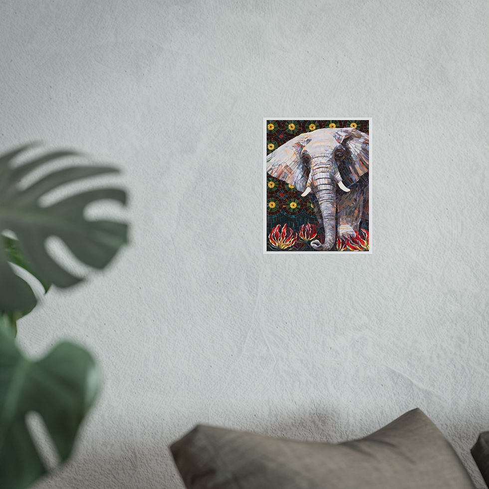 Elephant Mosaic Fine Art Poster, African Queen