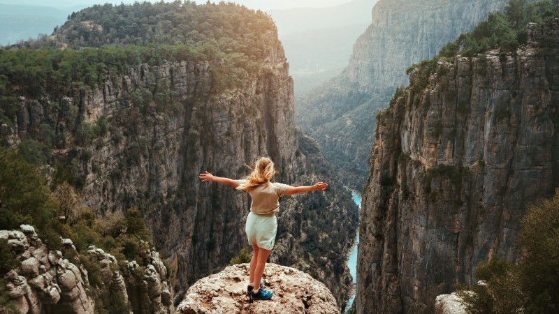 Standing on the peak