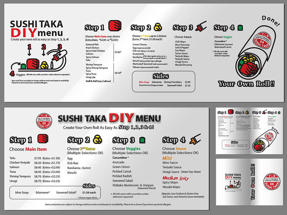 Sushi Taka DIY Menu