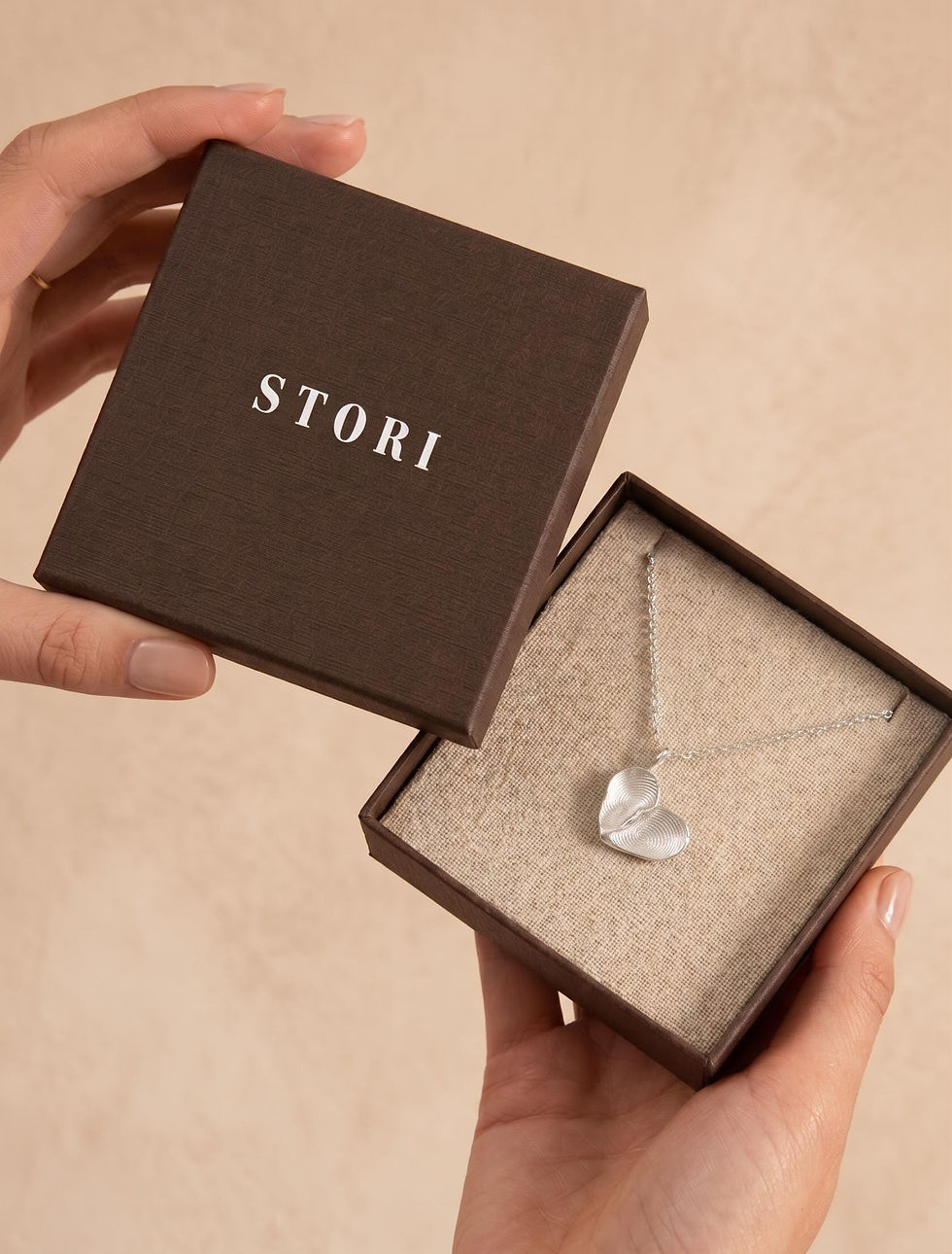 Thumbnail: Fingerprint Heart Necklace | Sterling Silver | At-Home Fingerprint Jewelry