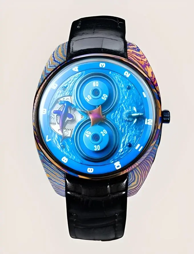 montre design avant-gardiste sculpté à la main, mécanisme exceptionnel et artisanat d’exception IWMK Aqua 8
