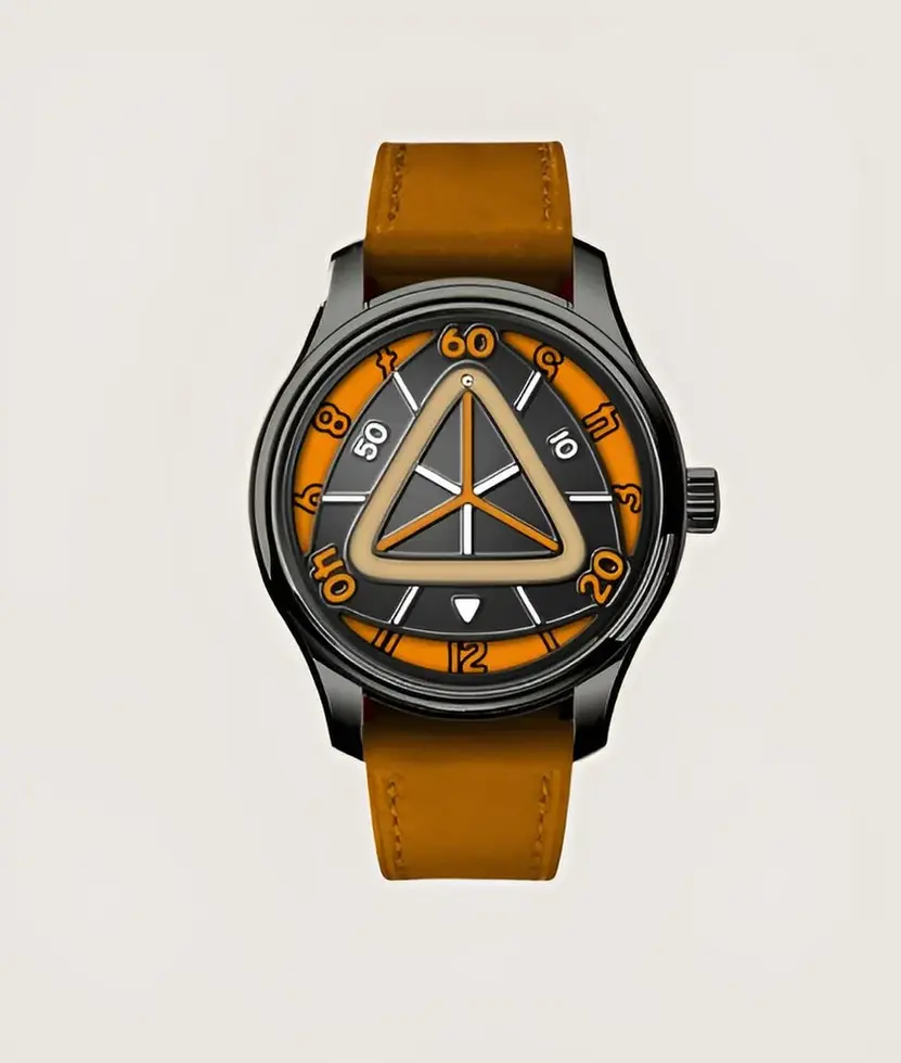 IWMK Triarch II une montre automatique combinant un système de minutes magnétiques et des heures un disque rotatif