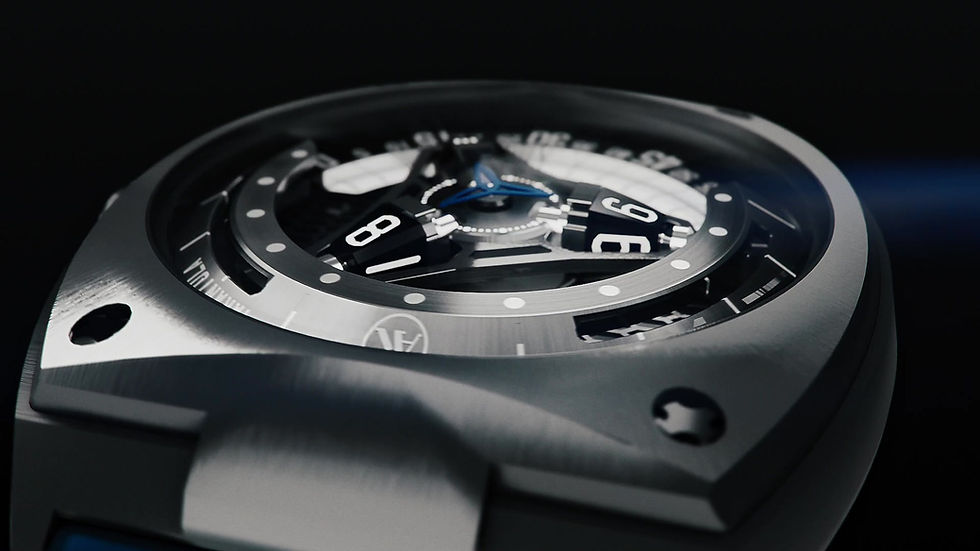 Montre mécanique à satellites double axe, inspirée par la précision et la profondeur du bleu ATOWAK Tarantula Sapphire Blue