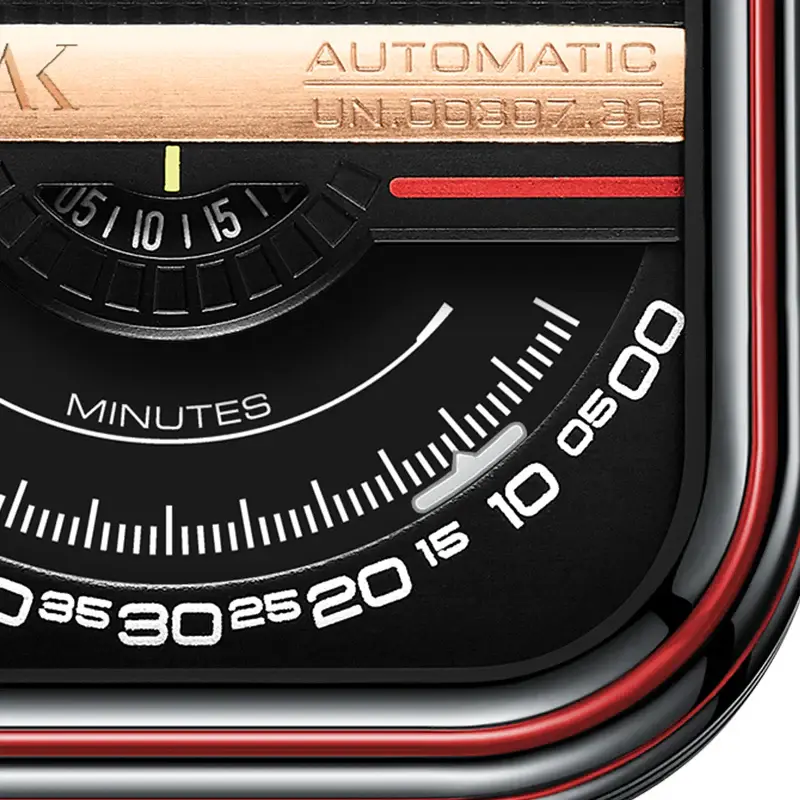 montre retrograde vintage ATOWAK Windows Pro Black-red