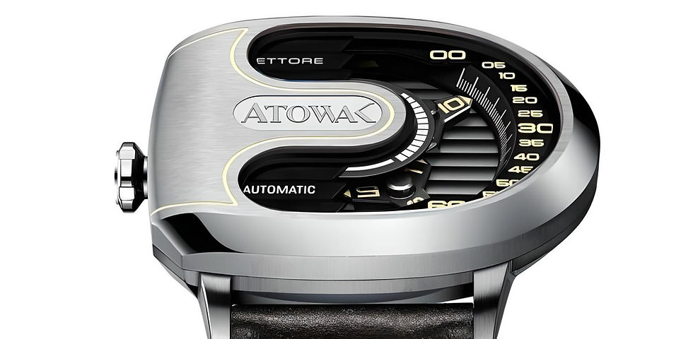 montre automatique heure vagabonde ATOWAK Ettore Drift Silver Black