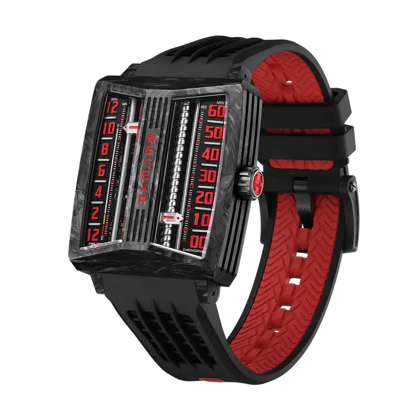 MECEXP Watch MS1001 Forged Carbon Edition. Une mรฉcanique hybride, pensรฉe comme un tableau de bord