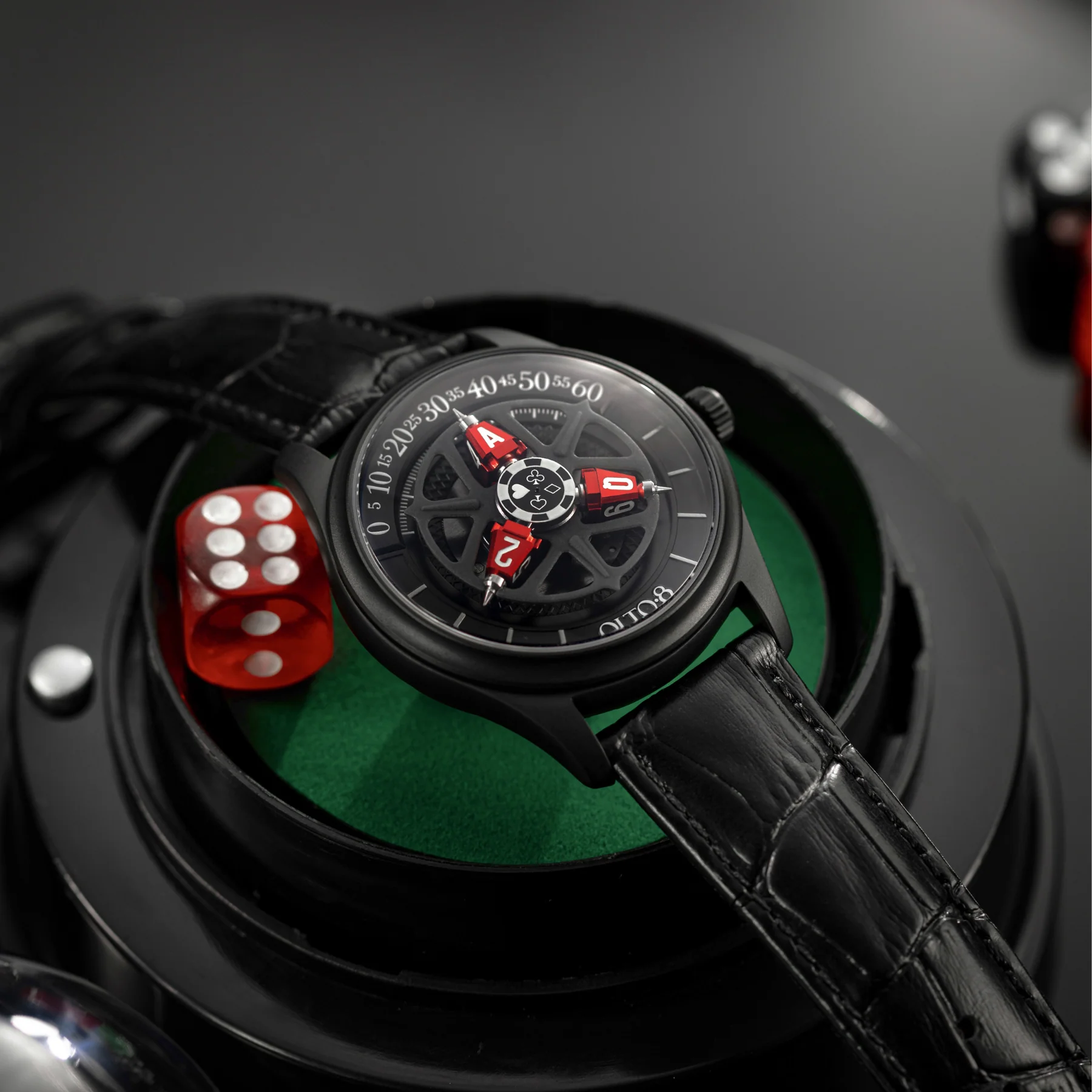 Olto-8 King wandering hour complication, black titanium case