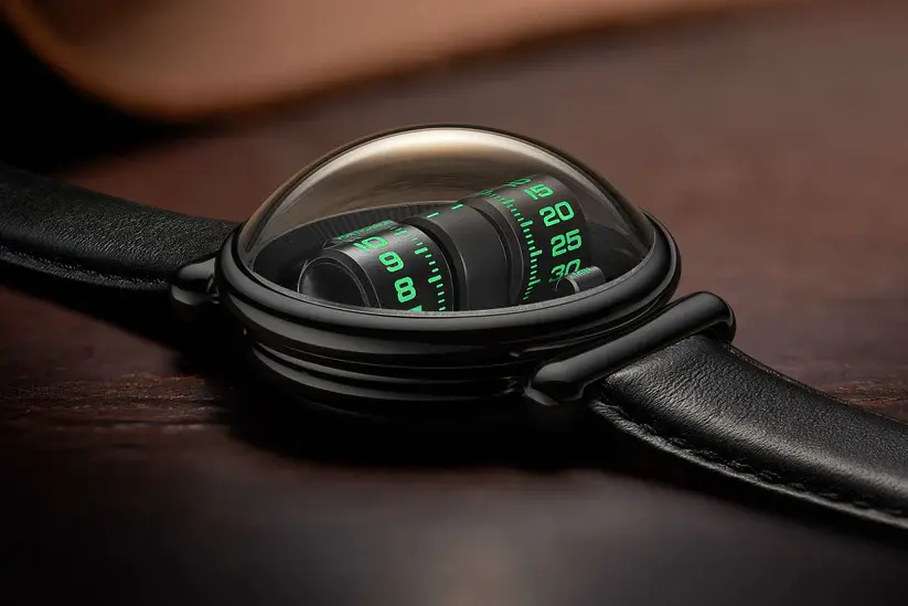 VORTICHRON Double Roller automatic mechanical watch, complication rare à affichage de l’heure par double rouleaux