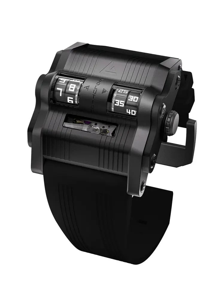 Montre automatique à affichage de l'heure sur rouleaux ANGLES Revolution H Shadow