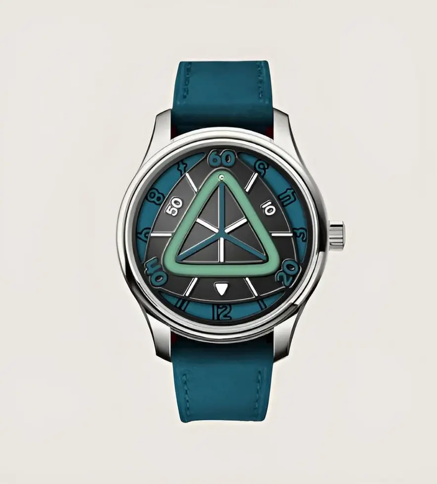 IWMK Triarch II une montre automatique combinant un système de minutes magnétiques et des heures un disque rotatif