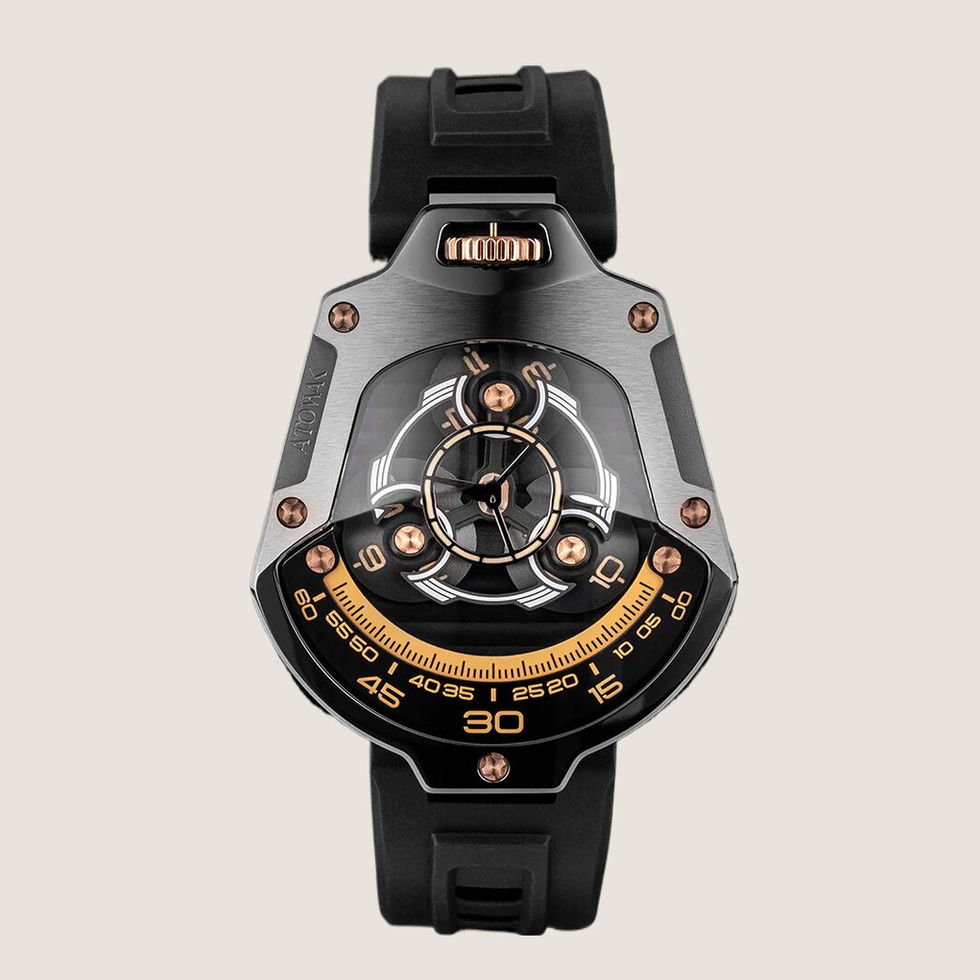 Montre heure vagabonde futuriste Inspirée par l’Exploration Spatiale ATOWAK SPACESHIP Stardust Gray