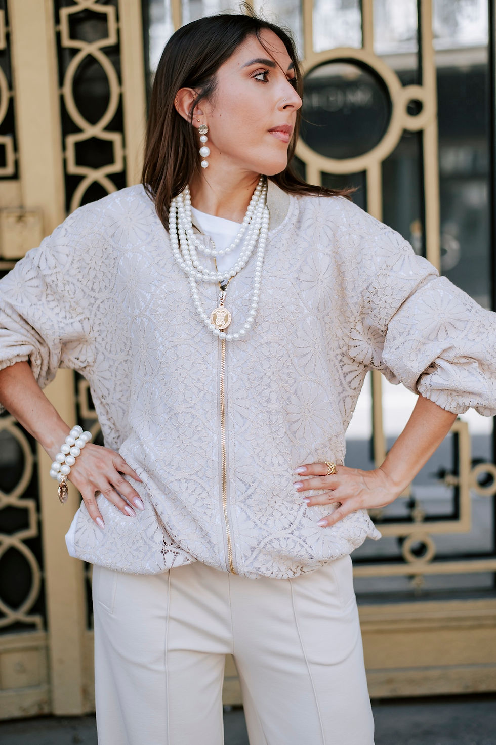 Miniature : Veste Bomber Dentelle Bicolore "Arthur"