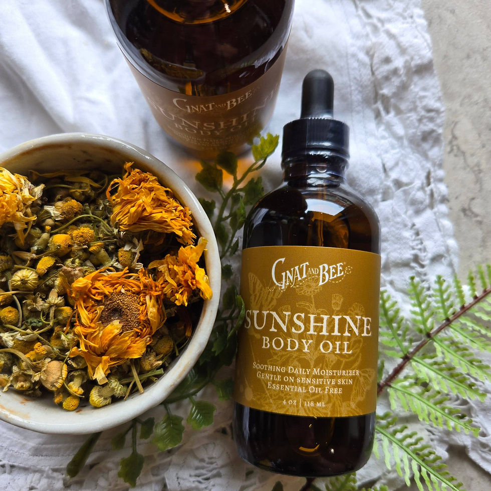 Gnat and Bee Sunshine calendula and chamomile body oil 4 oz