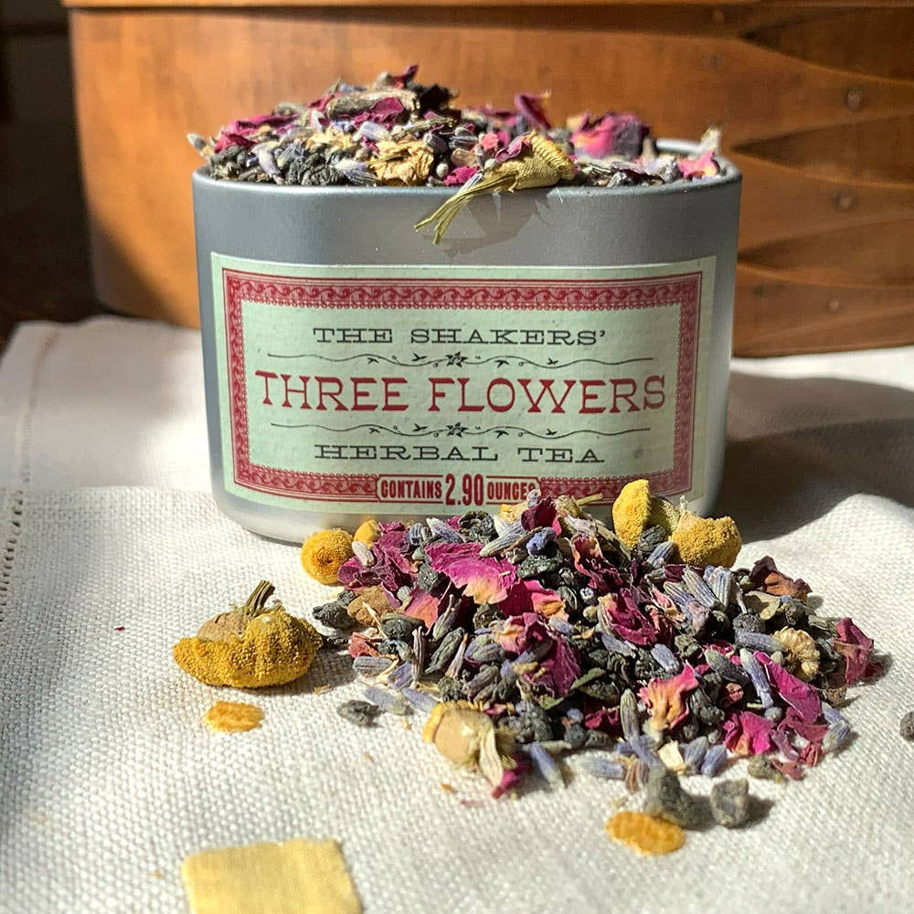 Three Flowers green tea with rose lavender and chamomile