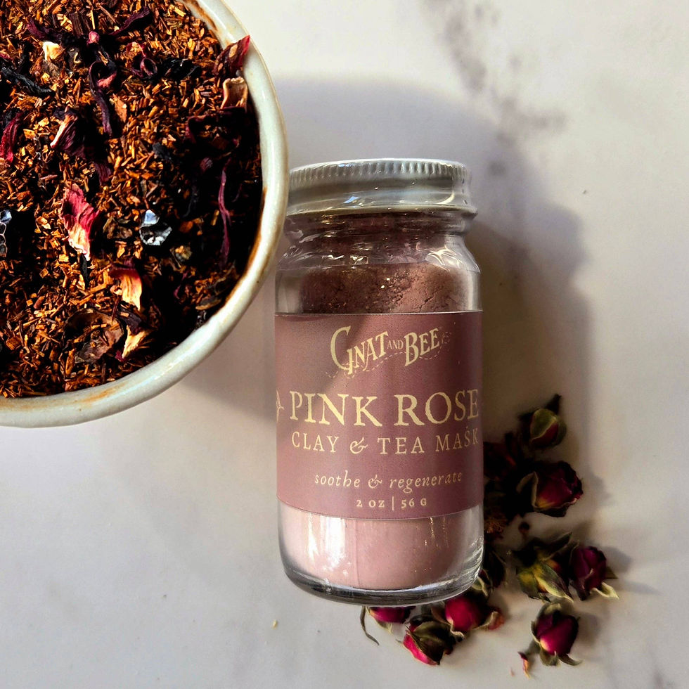 Gnat and Bee Pink Rose clay and tea face mask 2 oz