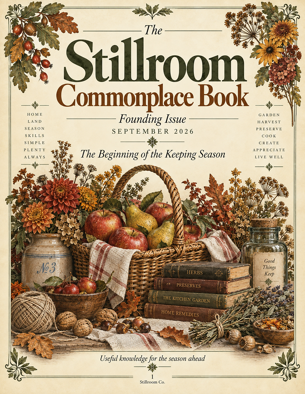 Stillroom Commonplace Book September 2026 founding issue cover
