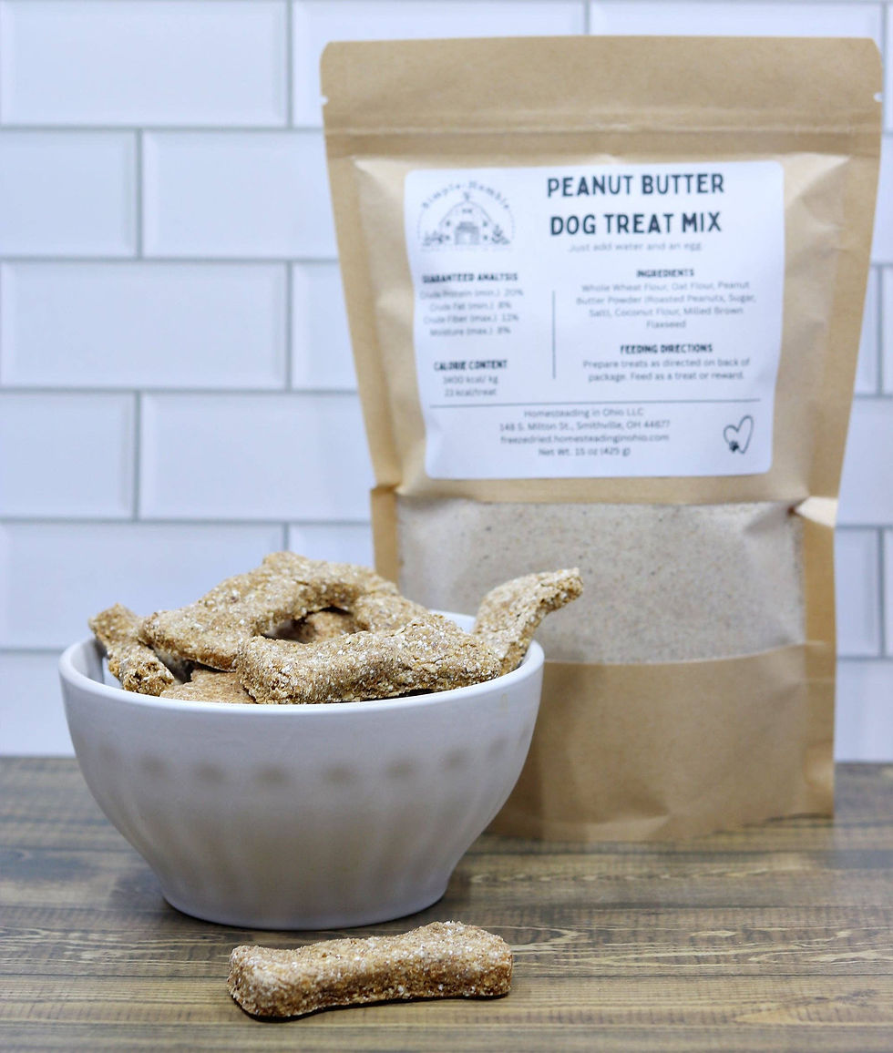 Peanut butter dog treat baking mix, makes about 45 treats