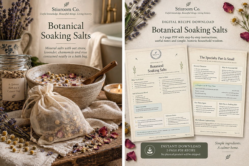 Oat straw lavender and chamomile soaking salts digital recipe PDF cover