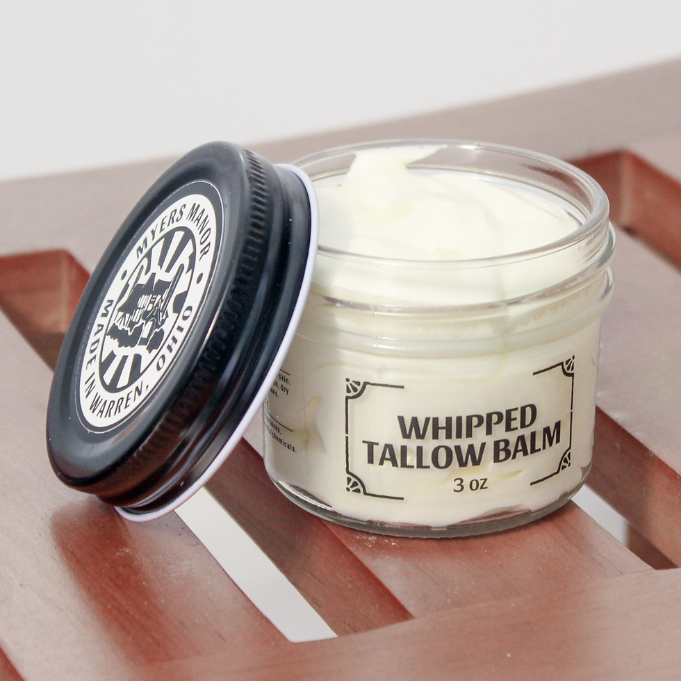 Organic grass-fed whipped tallow balm, 0.75 oz glass jar