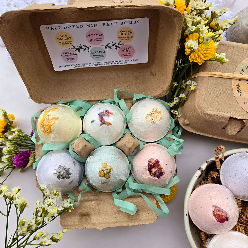 Gnat and Bee mini botanical bath bomb gift box six pack