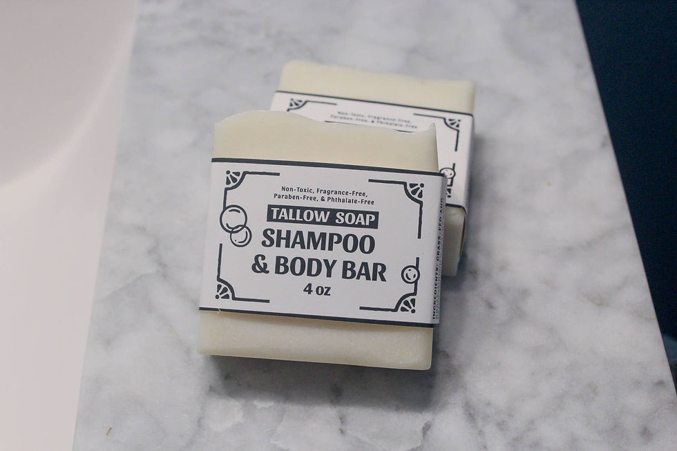 Grass-fed tallow shampoo and body bar, 4 oz