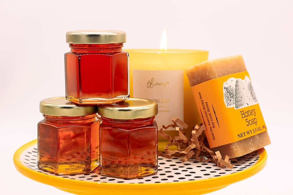 Bell Honey Company mini hexagon honey jar, 2 oz