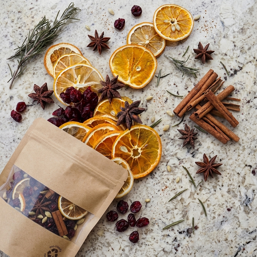 Winter Solstice simmer blend with evergreen, citrus and warming spices, 4 oz