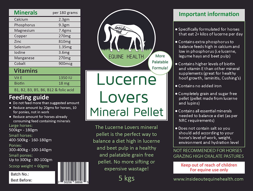 Lucerne Lovers Mineral Pellets 4.9 kilos insideoutequine