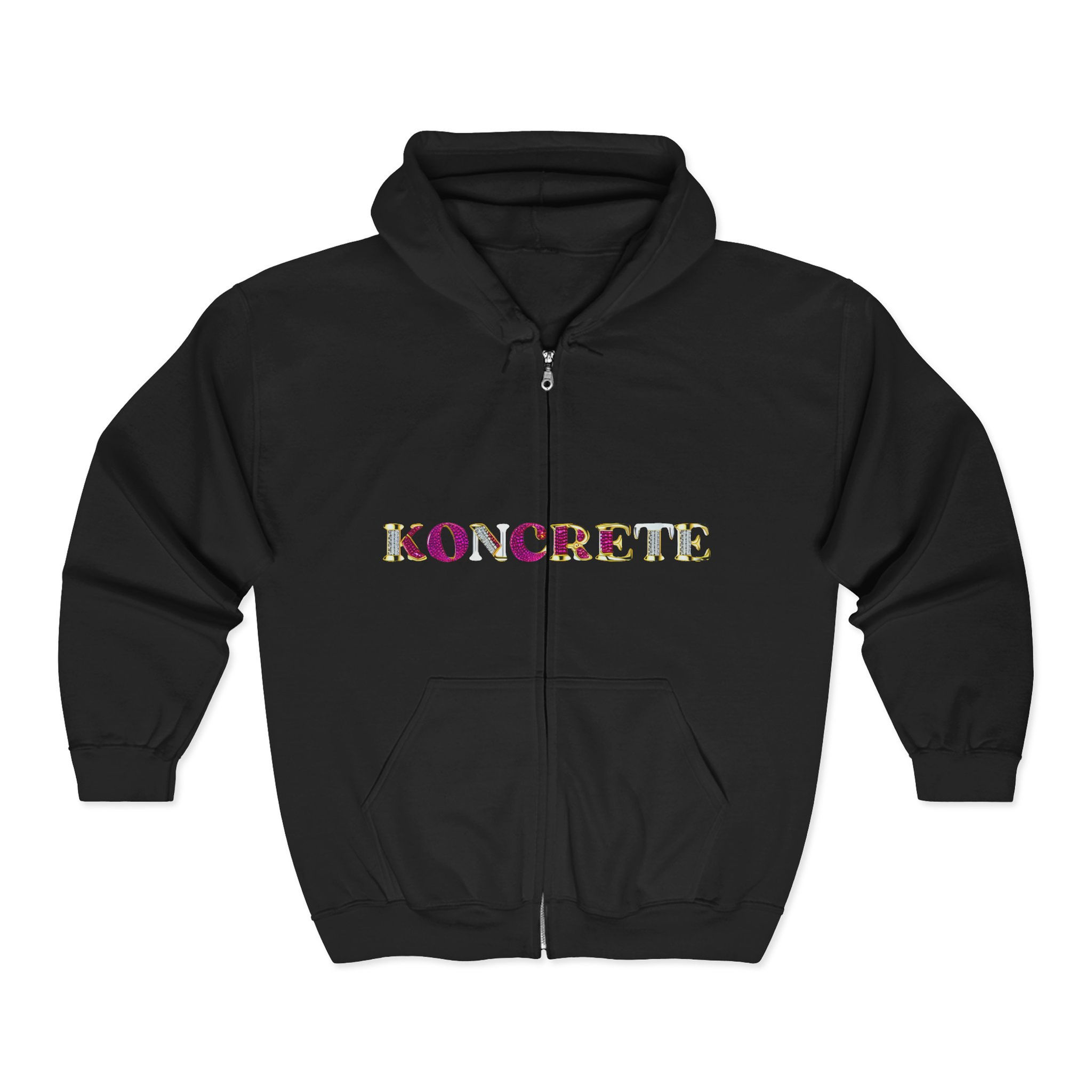 KONCRETE Floral Bling Full‑Zip Hoodie