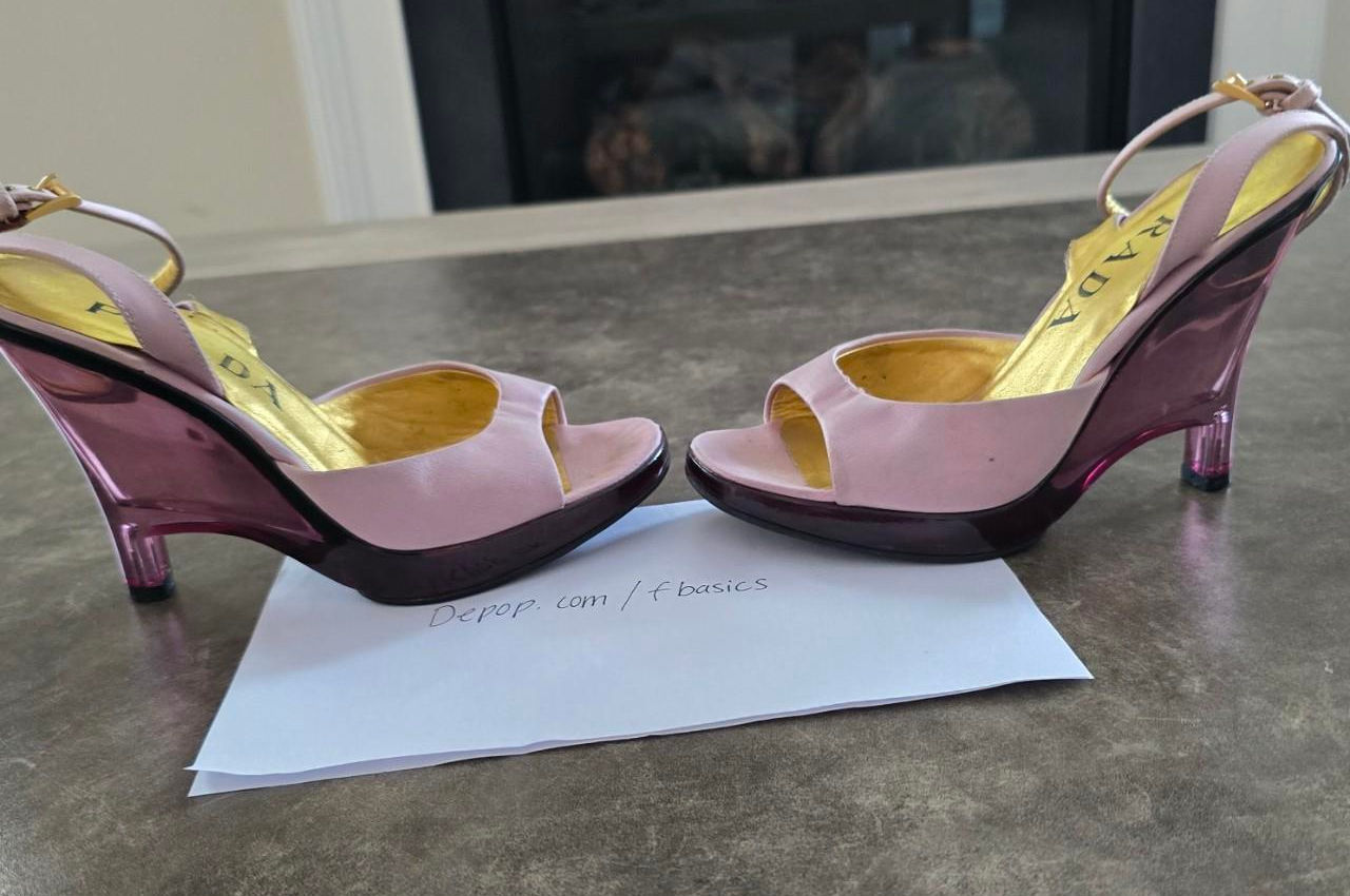 Prada 1998 Lucite Wedge Sandals