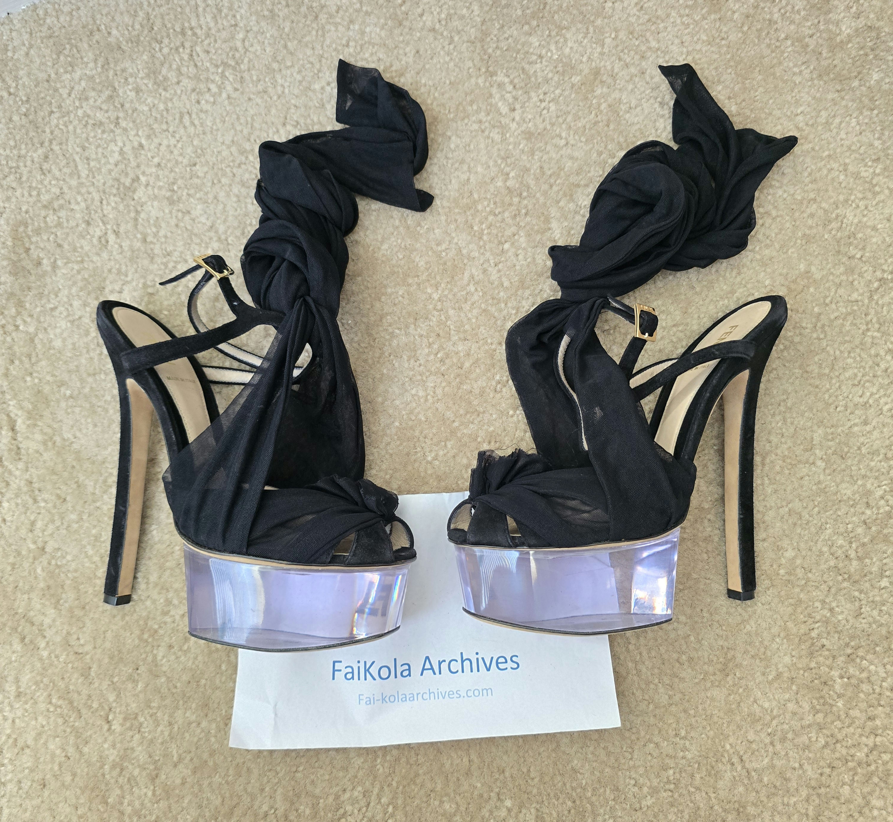 Fendi Cinderella Lucite Platform Sandals - Sz 40