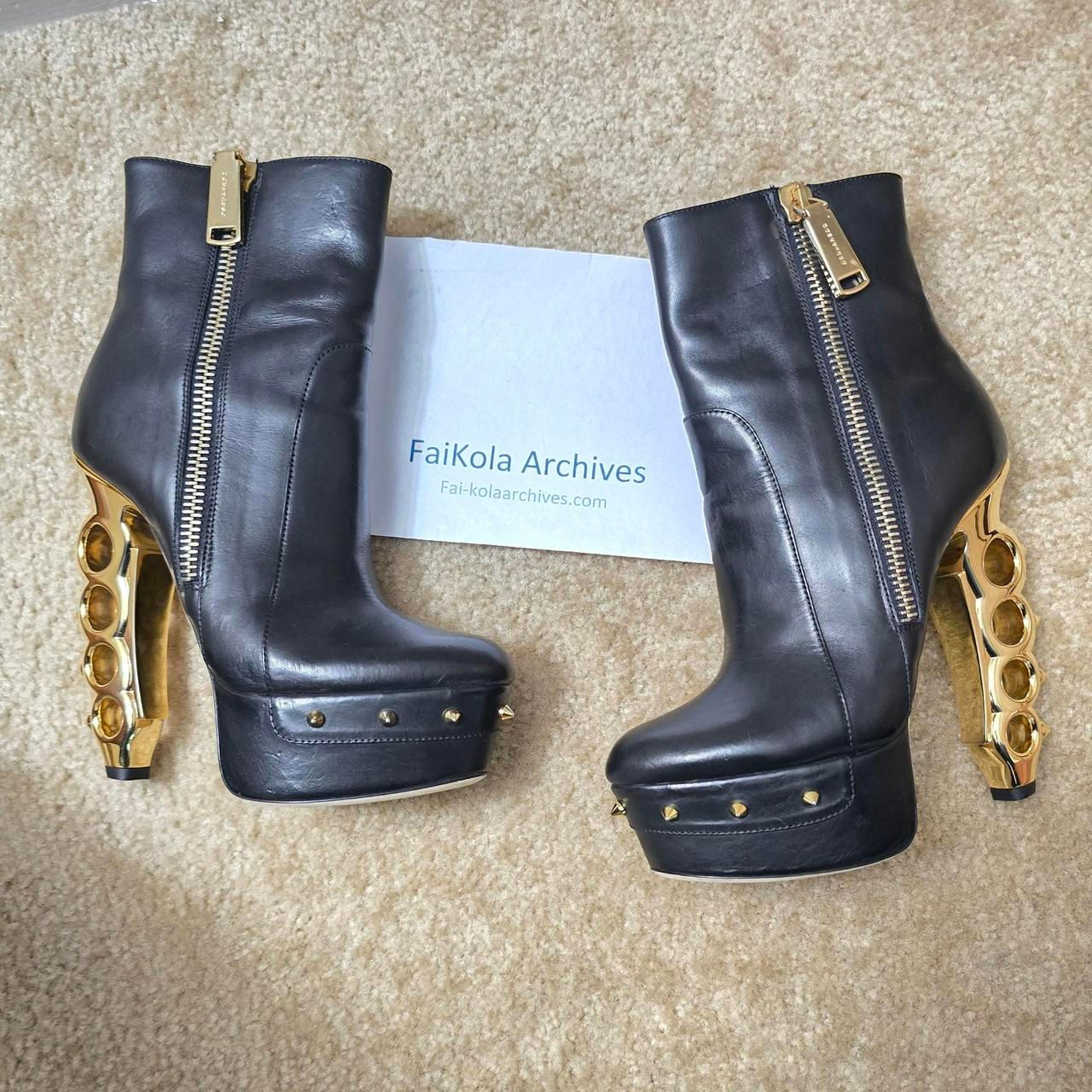 Dsquared2 Brass Knuckle Ankle Boots - Sz 37