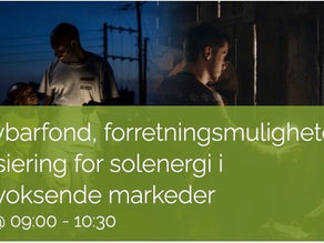 Webinar om fornybarfond, forretningsmuligheter og finansiering for solenergi i fremvoksende markeder