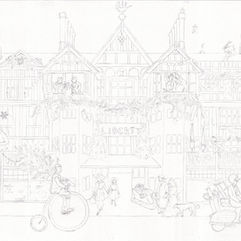 Concept Sketch. Liberty Beauty Advent Calendar Open Call. Freelance Illustrator. Watercolour Painting. Concept art. Fashion. History and heritage. Iconic eras. Christmas Design.