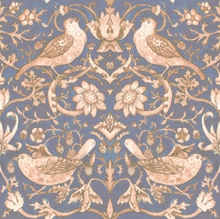 Watercolour painting. Pattern design. William morris. the strawberry thief. bristol illustrator. birds. nature