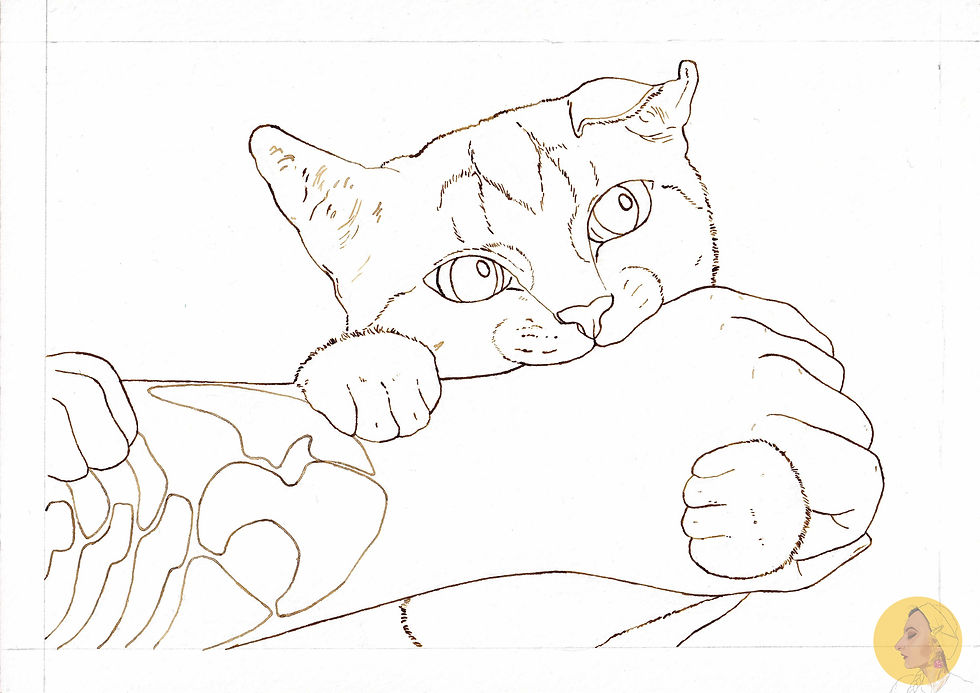 pet portrait commission. cat painting, sketch, bristol illustrator, freelance illustration, traditional art, watercolour painting, 