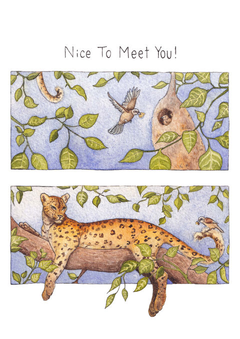 Mini Comic. nature art. wildlife artivism. bristol illustrator. leopard. painting.