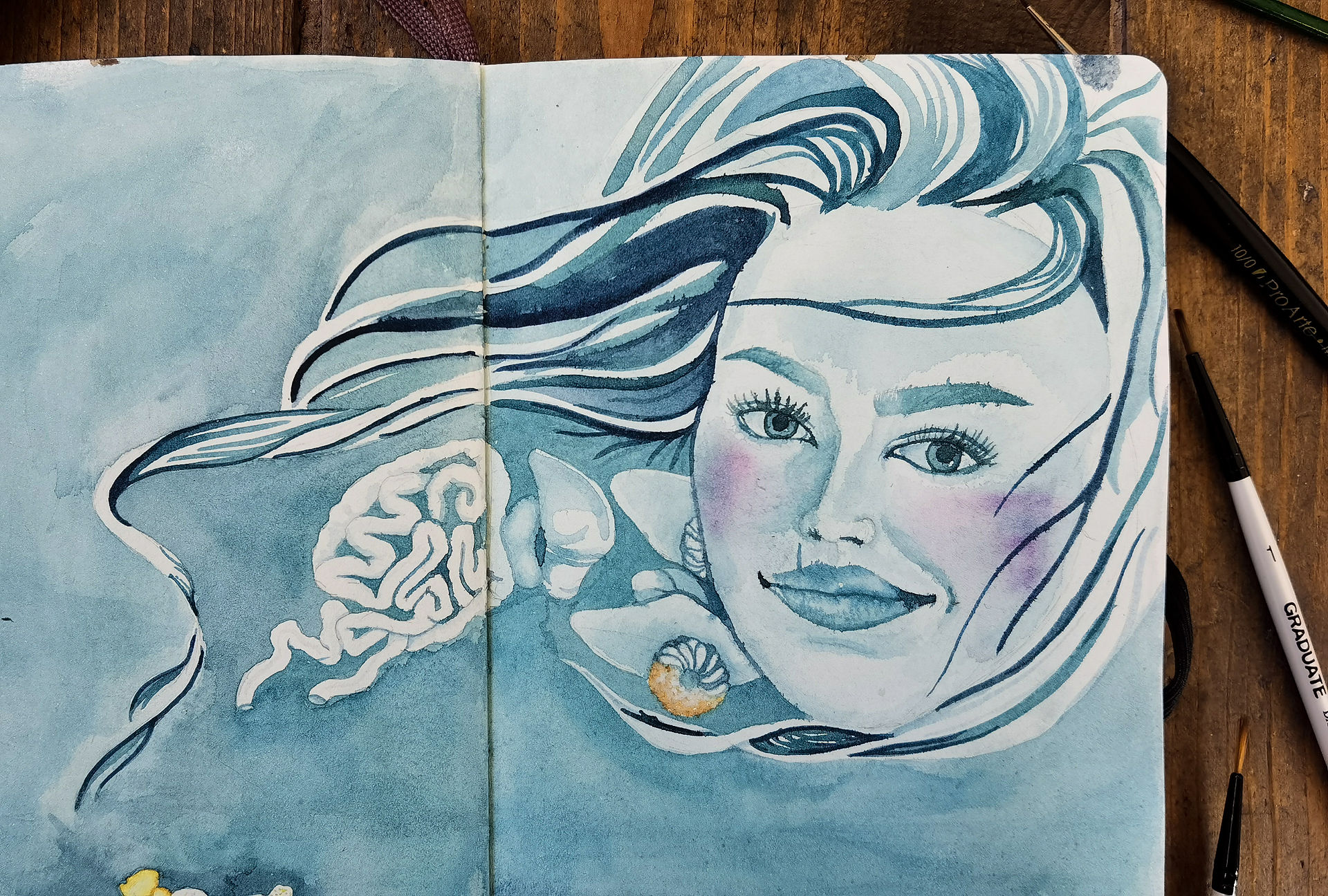 Krasue Spirit in watercolour