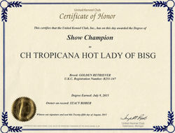 Jazmine UKC CH Title