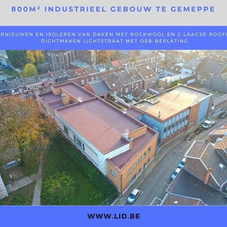 verniewen en isoleren van daken van industrieel gebouw