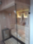 Infrarood cabine met glazen hoekwand