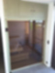Afwerking mdf met bergruimte boven de sauna