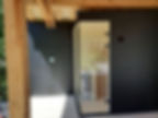 Sauna geplaatst in vakantie woning in Dochamps, Buitenzijde in zwarte Trespa.